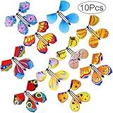 Outee 10 Packs Magic Flying Butterfly Card Surprise Wind Up Butterfly in The Book Rubber Band Powered Magic Fairy Flying Toy Great Surprise Gift