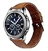 KADES Galaxy Watch 46mm Bands, Gear S3 Bands, 22mm Leather Replacement Strap with Quick Release Pin Compatible for Smart Watch, Large, Brown with Silver Clasp