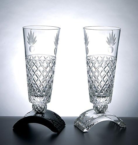 Ischia Italian Lead Crystal Vase with Black Base