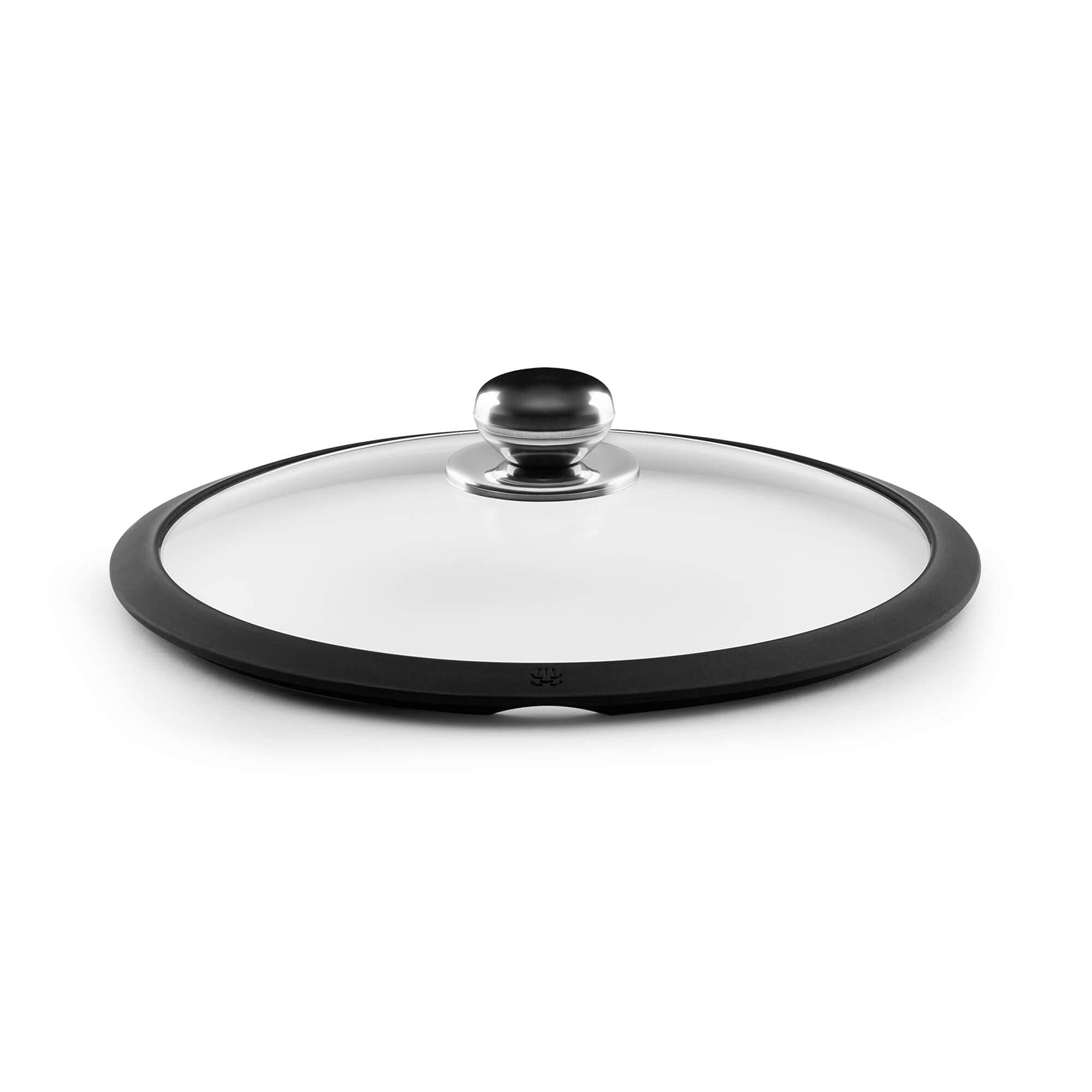 Castey Glass Lid with Silicone Ring and Steel Knob, 20 cm, 30 x 20 x 30 cm