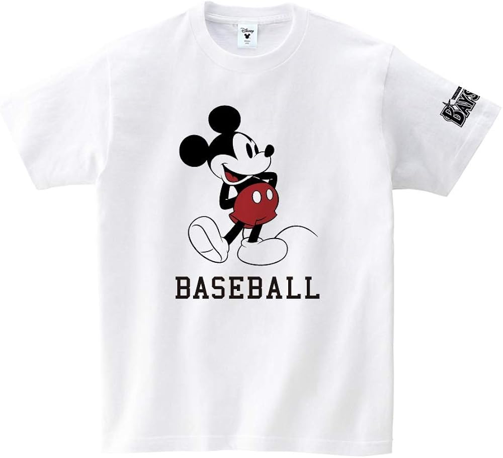 Amazon ミッキーマウス Baseball 横浜denaベイスターズ Tシャツ ホワイト Tシャツ カットソー 通販