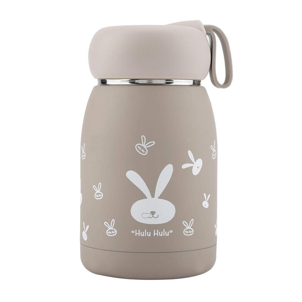 Wifehelper Vacuum Cup Stainless Steel Lightweight Portable Cute Rabbit Pattern Vacuum Cup Mug Thermal Cup Water Bottle Home Travel Office School Picnic(Coffee)