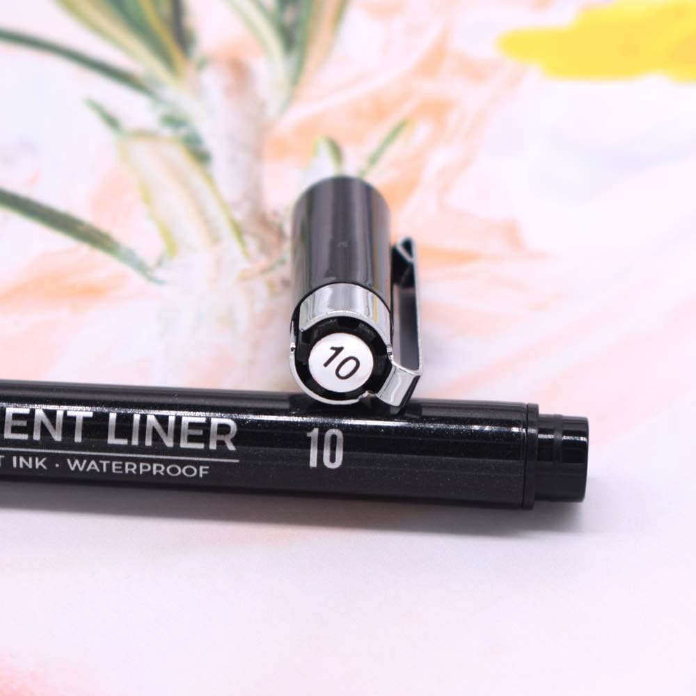 TWOHANDS Set of 12 Micro Pens, Fineliner Ink Pens, Pigment Pen, Technical Drawing pen, Black, Waterproof, for Art Watercolor, Sketching, Anime, Manga, Scrapbooking : Office Products