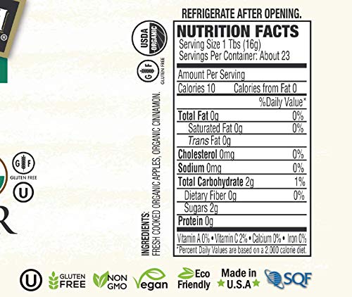 Dillman Farm Organic No Sugar Added Apple Butter, 13oz (Pack of 6)
