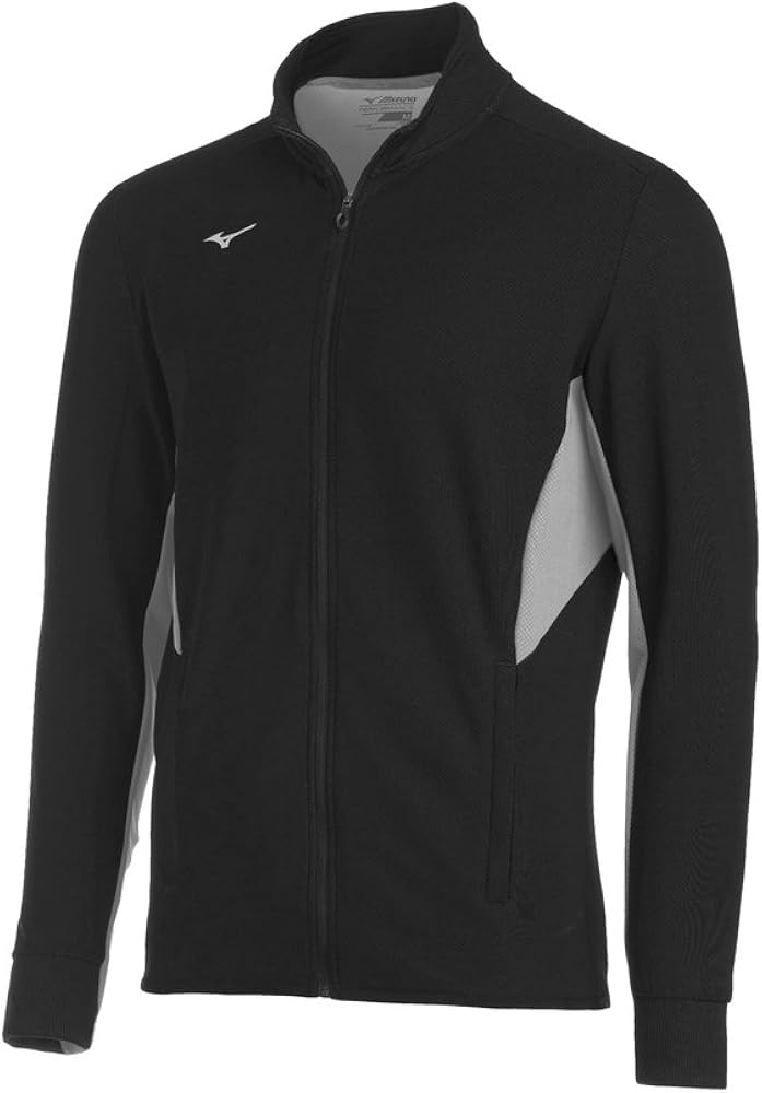 Mizuno Elite Training Jacket, Black/Grey, Large: Clothing