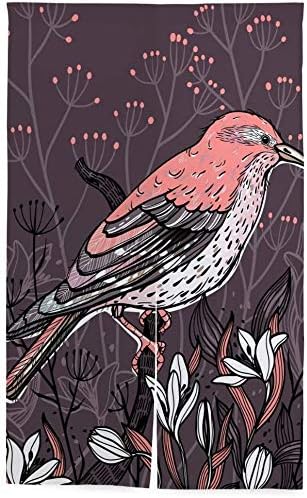 Amazon Tinzzeros のれん おしゃれ 暗い茶色の背景に赤い鳥 和の雰囲気 台所の ポリエステル 遮熱 プレゼント 秋冬 居間 可愛い 室内インテリア 突っ張り棒付き 幅70 丈1 のれん オンライン通販