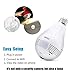 360-Degree Fisheye Panoramic Network Wireless Camera, LED Bulb Home Security System White (D)