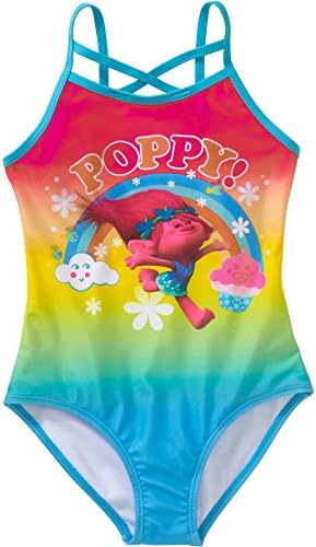 Trolls Girls Poppy One Piece Swimsuit (10/12)