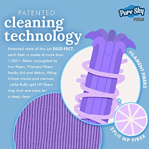 Pure-Sky Cleaning Cloth - JUST ADD Water No Detergents Needed – Streak Free Magic Ultra Microfiber Polishing Towel - for Windows, Glass, Mirror and Screen - Leaves no Wiping Marks