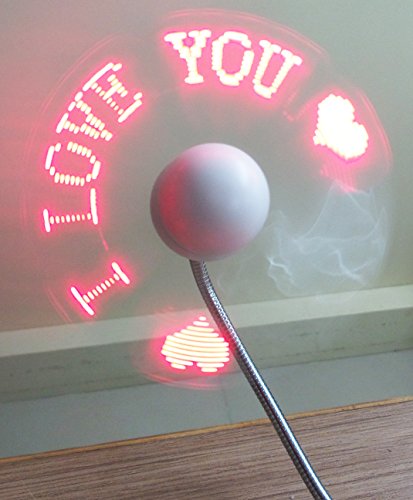 Telicart Led Programmable Message Fan W/Custom Drawing - USB Powered (Red Led)