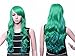 SWACC 22” Long Wave Curly Ombre Multi-color Cosplay Synthetic Wig Anime Costume hairpiece for Party with Wig Cap (Ombre Green-187)