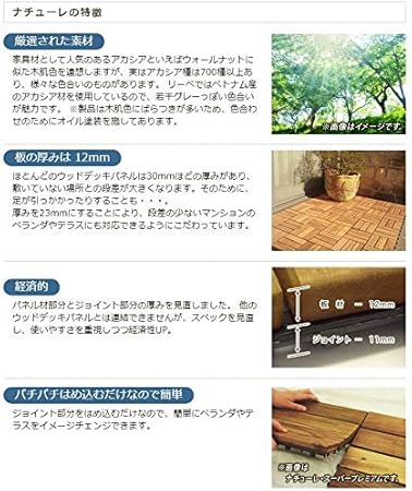 Amazon Liebe リーベ 天然木 アカシア製ウッドパネル ナチューレ 27枚セット ウッドデッキ
