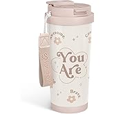 SANDJEST Inspiration Tumbler - Stainless Steel 2-in-1 Lid Coffee Tumbler 18 oz, Insulated Travel Mug Gift for Women Teen Mother, Birthday Christmas