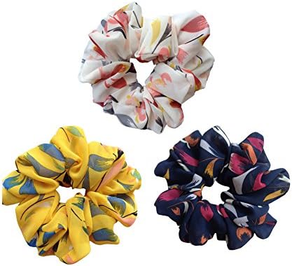 Elegant Flower Scrunchies Women's Hair Scrunchies Hair Bow Ponytail Holder WR001