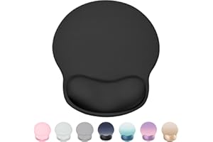Laborio Ergonomic Mouse Pad with Wrist Rest, Large Mousepad(10.6'' x 9''), Wrist Support Mouse Mat with Non-Slip Base, Pain Relief for Laptop & Computer (Black)