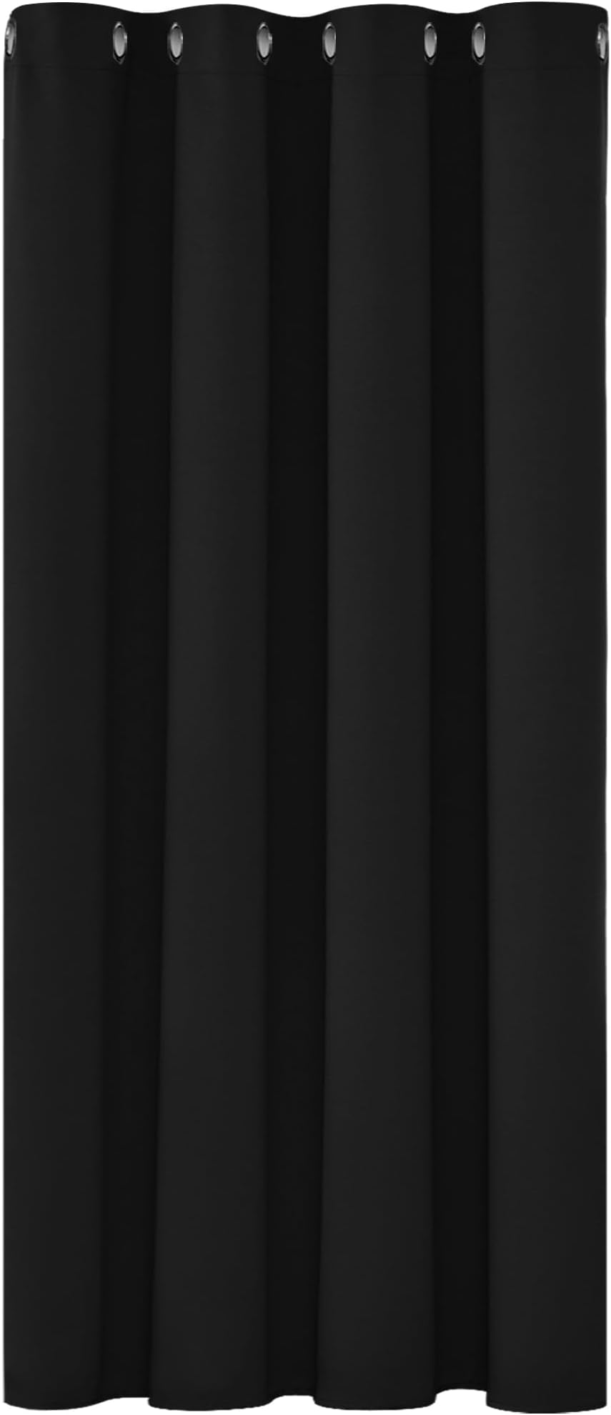 Deconovo Blackout Curtain Panel Eyelets 52x54 Black Grommets Bedroom