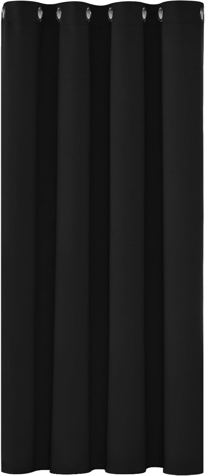 Deconovo Blackout Curtain Panel Eyelets 52x54 Black Grommets Bedroom