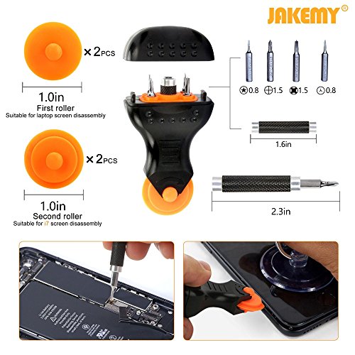 Jakemy Screwdriver Set, All in 1 with 50 Magnetic Precision Driver Bits, Repair Tool kit with Pocket Tool Bag for iPhone, Computer, Macbook, Cell Phone, PC, Laptop, Tablet, Game Console (107-IN-1)