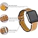 bayite Bands Compatible Fitbit Versa, Classic Genuine Leather Accessories Wristband Replacement Fitness Strap for Versa Light Brown Women Men