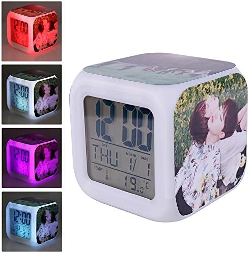 LEIZENG KPOP BTS Alarm Color Changing Clock Bangtan Boys Night Light Gift