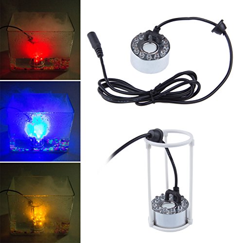 LemonBest Night Light 24V 12 LED Ultrasonic Fog Mist Maker Fogger Atomizer Air Humidifier With Power Supply