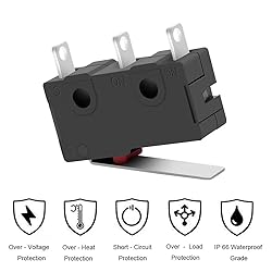 MUZHI SPDT 1NO 1NC Hinge Lever Momentary Push