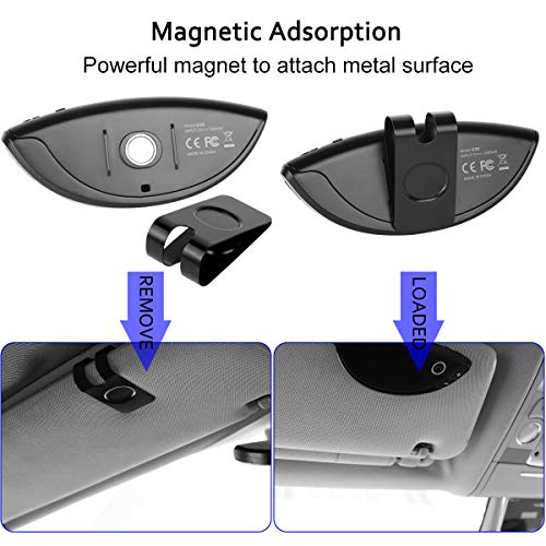 Bluetooth Car Speakerphone, VICOODA Wireless Bluetooth Hands-Free Speaker Car Kit with Visor Clip Built-in Mic Music Player, Magnet Adsorption