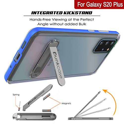 Punkcase-Galaxy-S20-Plus-Case-Lucid-30-Series-Slim-Fit-Clear-Back-Cover-wIntegrated-Kickstand-Anti-Shock-System-PunkShield-Screen-Protector-for-Samsung-Galaxy-S20-Plus-67-Blue