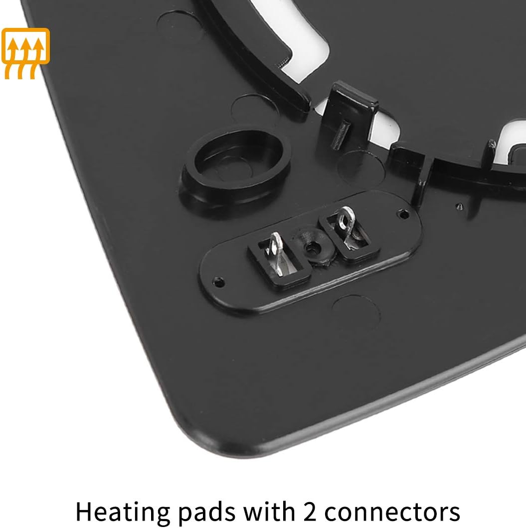 X AUTOHAUX Mirror Glass Heated with Backing Plate Passenger Side Right Side Rear View Mirror