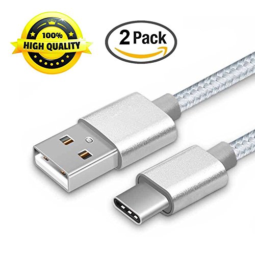USB Type C Cable 3.3ft Nylon Braided Type C to USB A Data Sync Fast Charging Cable Cord for Apple New MacBook 12 Nexus 6P 5x Nokia N1 One Plus 2 Lumia 950xl and Other Type C Devices (Silver)