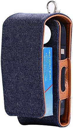 iQoS Cover Case Electronic Cigarette Holder with Hook Bag Hanger E Cigarette Storage PU Leather (jeas-blue)