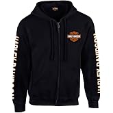Harley-Davidson Men's Hooded Sweatshirt, Bar & Shield Zip Black Hoodie 30299142