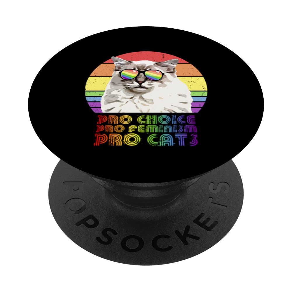 Pro Choice Pro Feminism Pro Cat LGBTQ Feminist PopSockets Swappable PopGrip