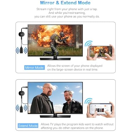 Wireless HDMI Dongle TV 4K, AT-Mizhi Drahtloser Smart Media Player Streaming, Bildschirm Casting für Miracast/iOS/Mac OS/Airplay/Android/Windows/DLNA, zu HDTV, Monitor, Projektor