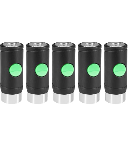 RayMagic 5PCS 1/4" Industrial Air Couplers – Push-Button Safety Couplers For Quick Disconnect