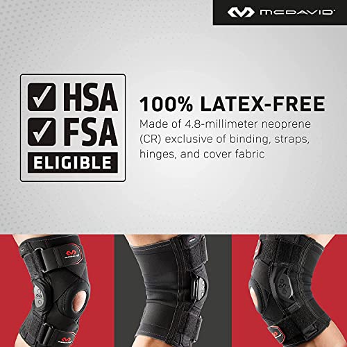 McDavid Hinged Knee Brace for Men and Women, Knee Brace with Side Stabilizers, Knee Compression Sleeves and Stability Straps for ACL, LCL, Arthritis, Tendonitis, MCL, Patella, Left and Right