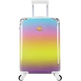 Bioworld Hello Kitty Gold Character Patch Rainbow Gradient 20" Rolling Luggage