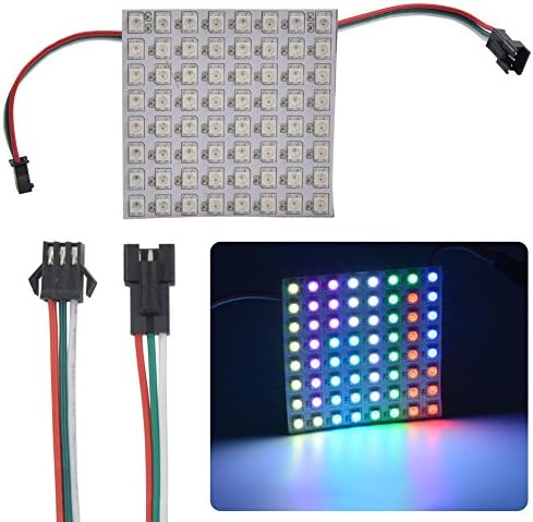 ishareled 8x8 Pixel 64 Pixels WS2812B Digital Flexible LED Panel Individually Addressable Full Dream Color DC5V