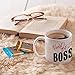 MAUAG World's Best Boss Funny Coffee Mug for Boss Day White 11 Oz, Work and Office Holiday or Birthday Present for Worlds Best Male or Female Bosses, Manager