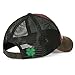 ililily Four Leaf Clover Patch Faux Leather Brim Trucker Hat Baseball Cap, Brown