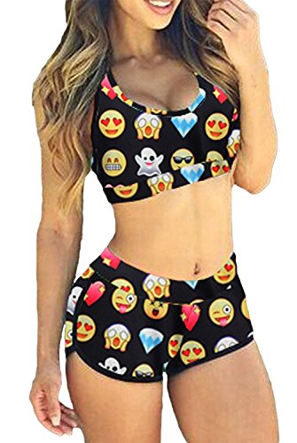 TOP HERE Women's Bandage Sporty Bathing Suit Boyleg Short Bikini Swimsuit TOP HERE Women's Bandage Sporty Bathing Suit Boyleg Short Bikini Swimsuit