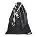 Cosmos 10 Pcs Travel Shoe Bags Shoe Organizer Pouch Storage String Bags for Travel Trip Carrying Packing, Dust-proof Non-Woven Fabric in Dual Drawstring Closure, Two Sizes (Black and Hot Pink)