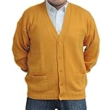 Cardigan Alpaca Wool Vneck Buttons and Pockets YELLOW