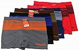 Men's Seamless Athletic Style Stretch Boxer Briefs - Assorted Color 6 Pack