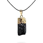 AYANA Black Tourmaline Necklace – Gold-Plated Tourmaline Crystal Pendant | Authentic Gemstone Necklace for Men & Women – Handmade, Ethically Sourced Healing Crystal Jewelry – Libra Birthstone