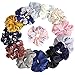 KECUCO 14 Colors Women's Chiffon Flower Hair Scrunchies Hair Bow Chiffon Ponytail Holder, Including 8 Colors Chiffon Flower Hair Scrunchies and 6 Solid Colors Chiffon Hair Ties (STYLE 1)