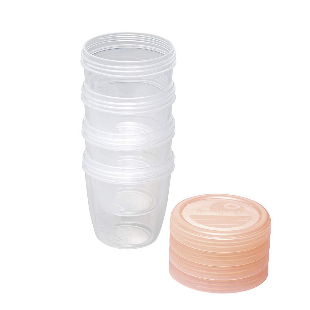 nip first moments Muttermilch- und Frischebehälter 150 ml, 4 Stück: stapelbar und auslaufsicher, Aufbewahrung und sicherer Transport