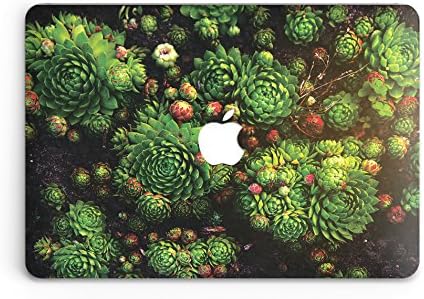 GoodMoodCases Plastic Hard Case Cover for MacBook Air 11-inch 2013-2016 (A1370 & 1465) without CD Rom - Nice Green Succulents