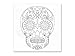 Living in Color Art Therapy Stretch Artist Canvas  Primed, 8in x 8in, Color your own beautiful design on Canvas, Sugar Skull