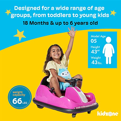 Kidzone 12V 2 Driving Mode (Steering Wheel/Joystick) Ride On Bumper Car ...
